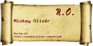 Miskey Olivér névjegykártya